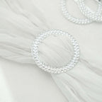 20 Pack Diamond Round Chair Sash Band Buckle Pins Silver - Timeless Rhinestone Napkin Rings 2.5" - Bell Racket Store