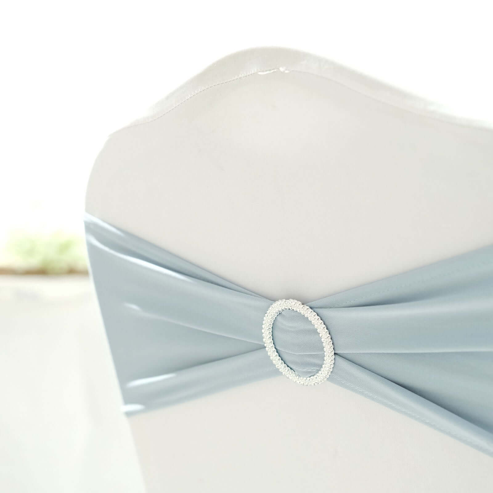 20 Pack Diamond Round Chair Sash Band Buckle Pins Silver - Timeless Rhinestone Napkin Rings 2.5" - Bell Racket Store