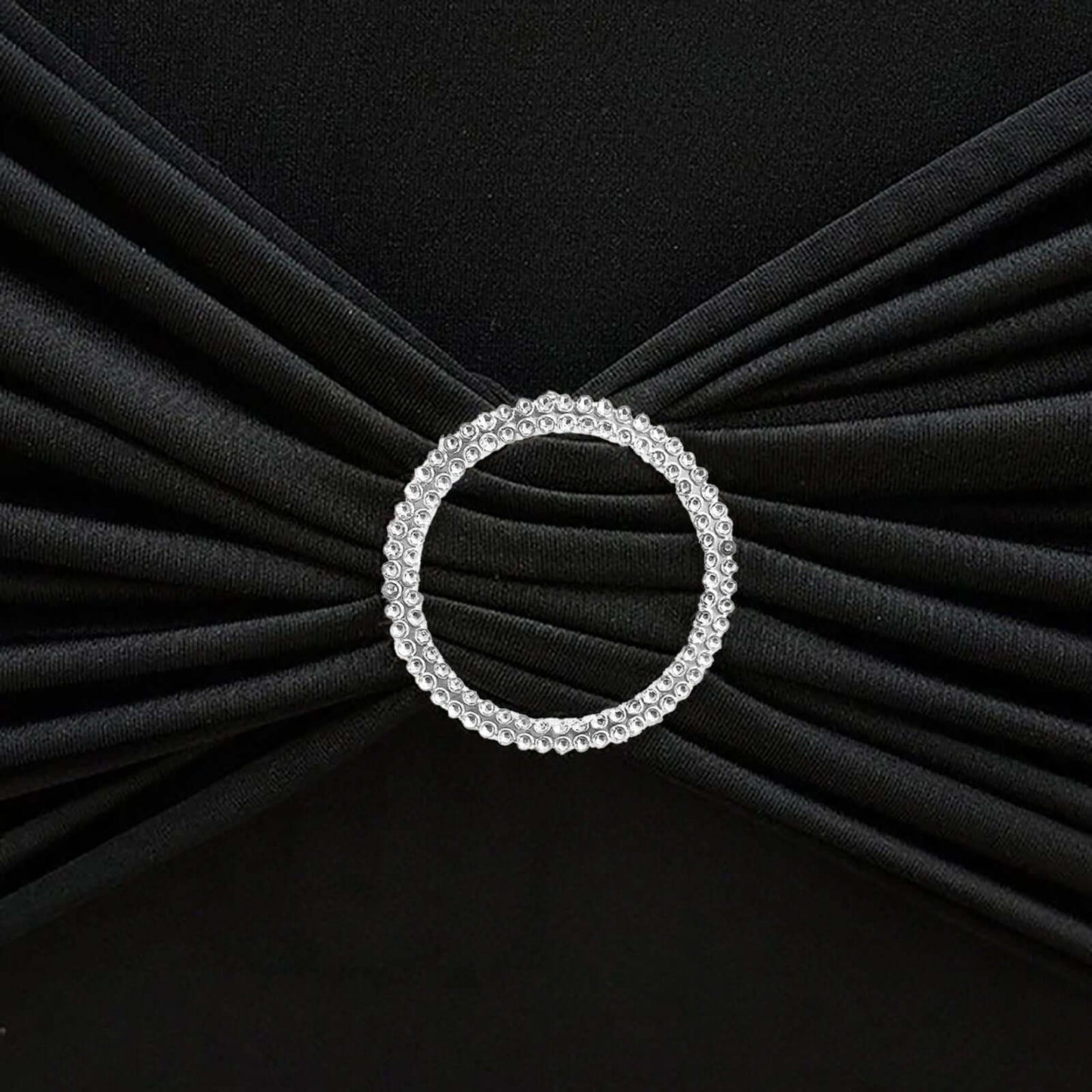 20 Pack Diamond Round Chair Sash Band Buckle Pins Silver - Timeless Rhinestone Napkin Rings 2.5" - Bell Racket Store