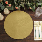 20 - Pack Disposable Table Placemats in Gold Glitter - 210GSM Paper Placemats for Classy Events 13" - Bell Racket Store