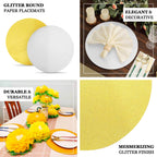 20 - Pack Disposable Table Placemats in Gold Glitter - 210GSM Paper Placemats for Classy Events 13" - Bell Racket Store