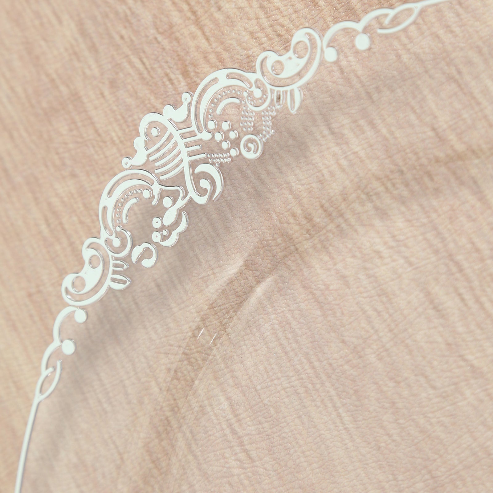 20 - Pack Economy Plastic Round Charger Plates 13" in Clear with Silver Embossed Baroque Rim, Stylish Dinner Party Serving Plates - Bell Racket Store