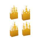20 Pack Gold Glitter Fairy Tale Castle Favor Boxes, Princess Theme Cardstock Paper Candy Boxes Party Decorations - 3.5"x2"x6.5" - Bell Racket Store