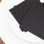 20 Pack Linen - Like Paper 5"x5" Napkins Black - Highly Absorbent Airlaid Napkins - Bell Racket Store