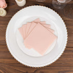 20 Pack Linen - Like Paper 5"x5" Napkins Blush - Highly Absorbent Airlaid Napkins - Bell Racket Store