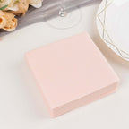 20 Pack Linen - Like Paper 5"x5" Napkins Blush - Highly Absorbent Airlaid Napkins - Bell Racket Store