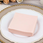 20 Pack Linen - Like Paper 5"x5" Napkins Blush - Highly Absorbent Airlaid Napkins - Bell Racket Store