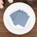 20 Pack Linen - Like Paper 5"x5" Napkins Dusty Blue - Highly Absorbent Airlaid Napkins - Bell Racket Store