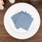 20 Pack Linen - Like Paper 5"x5" Napkins Dusty Blue - Highly Absorbent Airlaid Napkins - Bell Racket Store