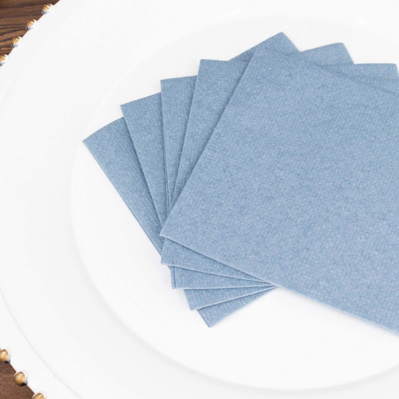 20 Pack Linen - Like Paper 5"x5" Napkins Dusty Blue - Highly Absorbent Airlaid Napkins - Bell Racket Store