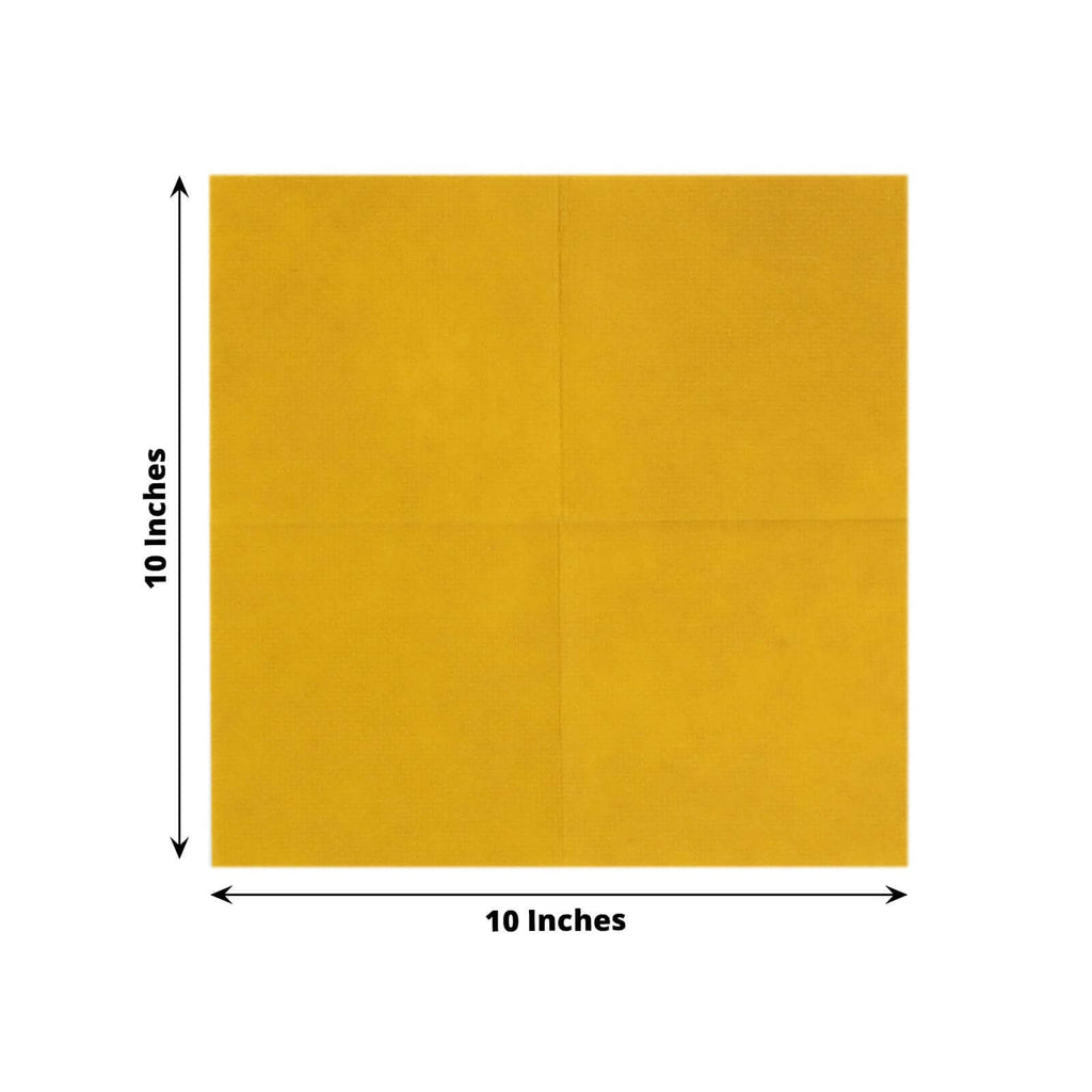 20 Pack Linen - Like Paper 5"x5" Napkins Gold - Highly Absorbent & Disposable Airlaid Beverage Napkins - Bell Racket Store