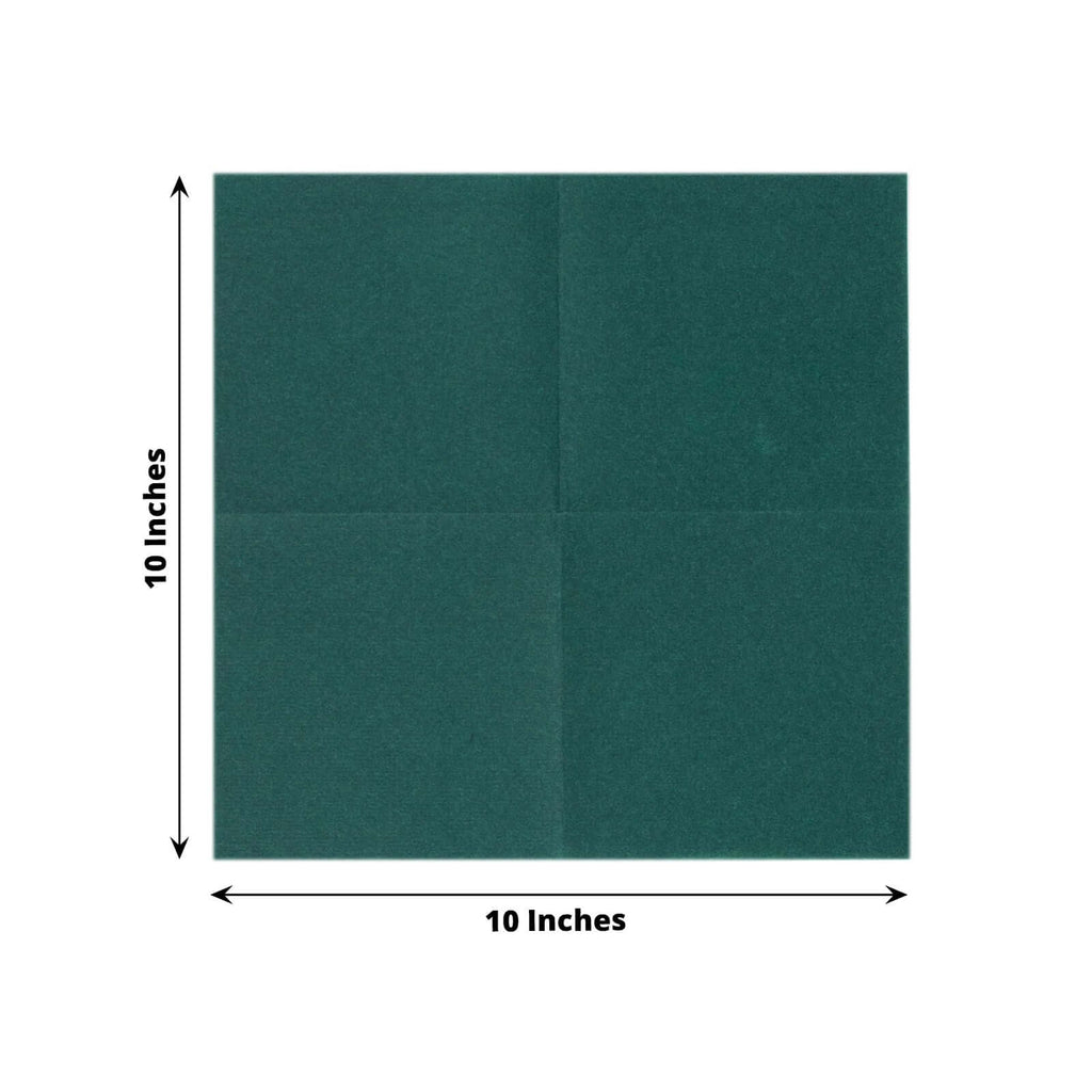 20 Pack Linen - Like Paper 5"x5" Napkins Hunter Emerald Green - Highly Absorbent Airlaid Napkins - Bell Racket Store