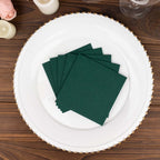 20 Pack Linen - Like Paper 5"x5" Napkins Hunter Emerald Green - Highly Absorbent Airlaid Napkins - Bell Racket Store