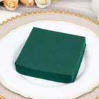 20 Pack Linen - Like Paper 5"x5" Napkins Hunter Emerald Green - Highly Absorbent Airlaid Napkins - Bell Racket Store