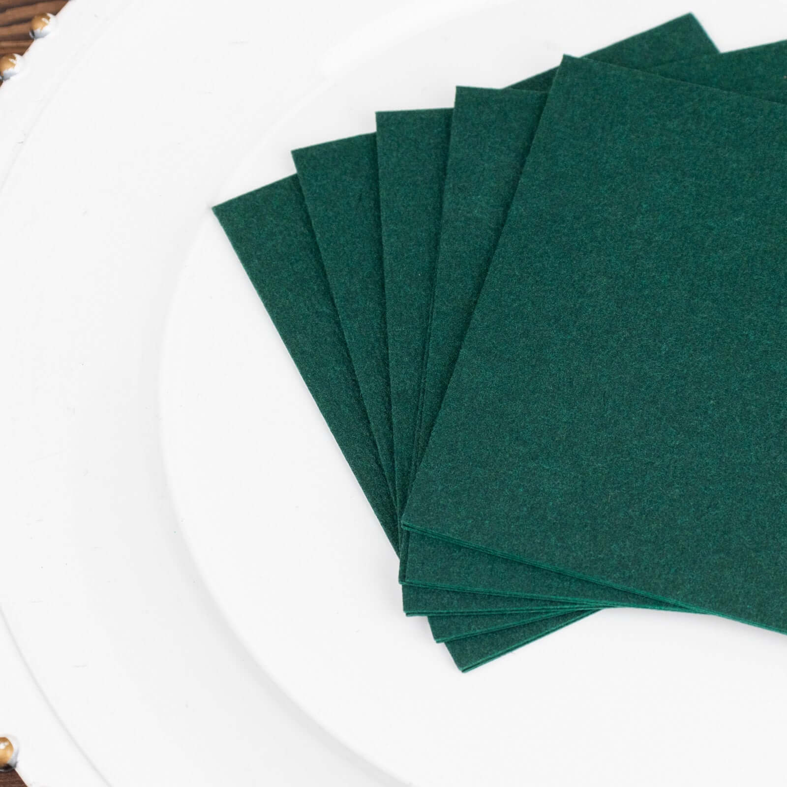 20 Pack Linen - Like Paper 5"x5" Napkins Hunter Emerald Green - Highly Absorbent Airlaid Napkins - Bell Racket Store