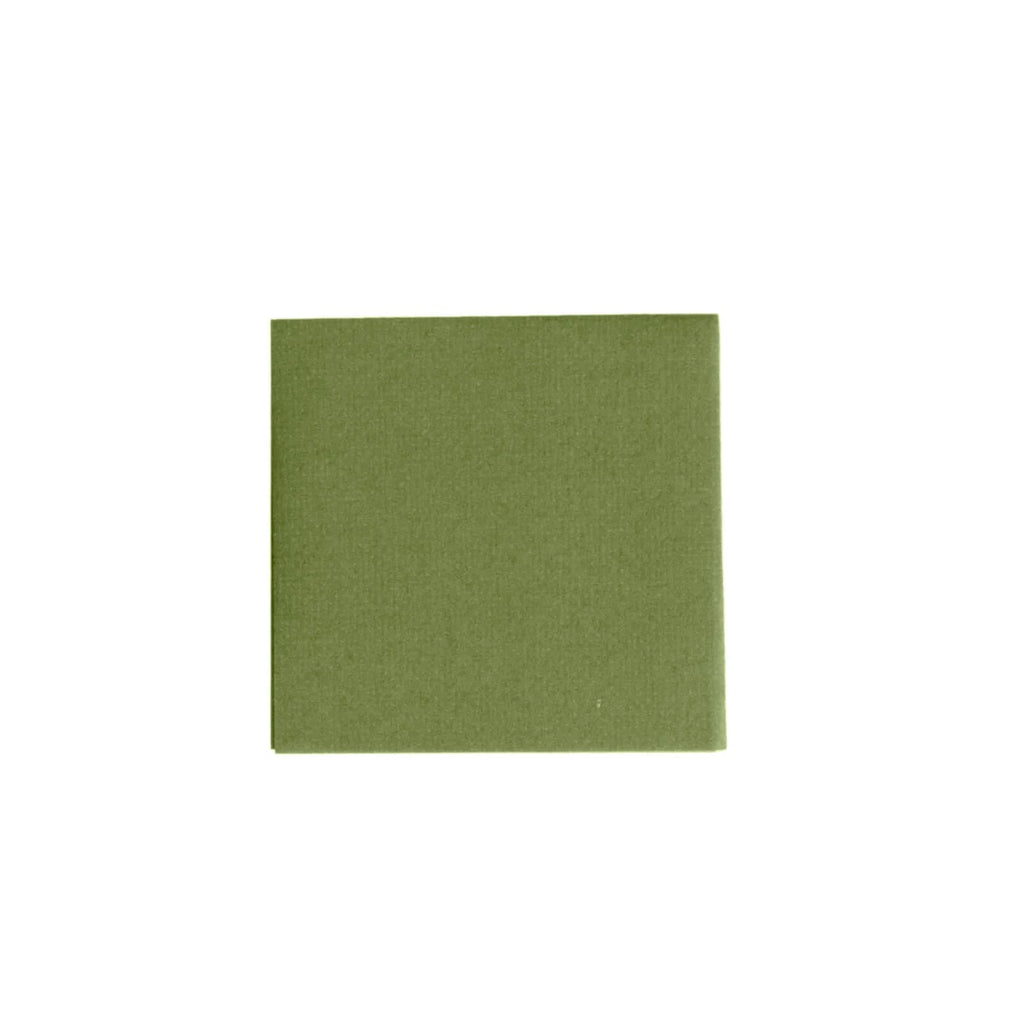 20 Pack Linen - Like Paper 5"x5" Napkins Olive Green - Highly Absorbent Airlaid Napkins - Bell Racket Store
