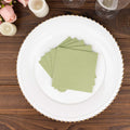 20 Pack Linen - Like Paper 5"x5" Napkins Sage Green - Highly Absorbent Airlaid Napkins - Bell Racket Store