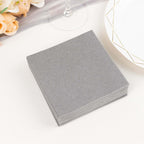 20 Pack Linen - Like Paper 5"x5" Napkins Silver - Highly Absorbent Airlaid Napkins - Bell Racket Store