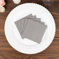 20 Pack Linen - Like Paper 5"x5" Napkins Silver - Highly Absorbent Airlaid Napkins - Bell Racket Store
