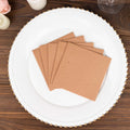 20 Pack Linen - Like Paper 5"x5" Napkins Terracotta (Rust) - Highly Absorbent Airlaid Napkins - Bell Racket Store