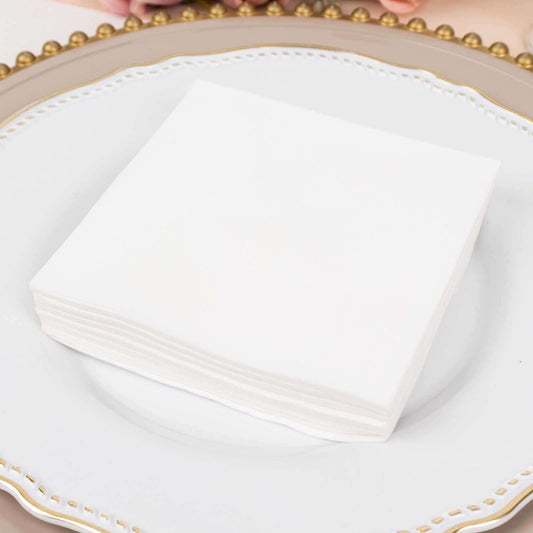 20 Pack Linen - Like Paper 5"x5" Napkins White - Highly Absorbent & Disposable Airlaid Beverage Napkins - Bell Racket Store
