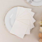 20 Pack Linen - Like Paper 5"x5" Napkins White - Highly Absorbent & Disposable Airlaid Beverage Napkins - Bell Racket Store