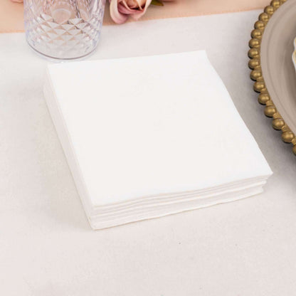 20 Pack Linen - Like Paper 5"x5" Napkins White - Highly Absorbent & Disposable Airlaid Beverage Napkins - Bell Racket Store