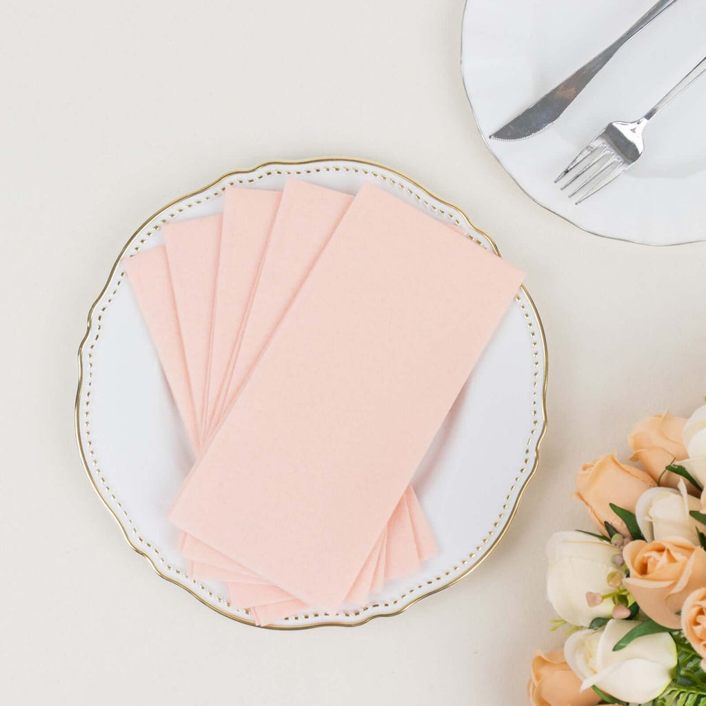 20 Pack Linen - Like Paper 8.5"x4" Napkins Blush - Highly Absorbent & Disposable Airlaid Guest Towels - Bell Racket Store