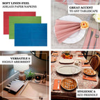 20 Pack Linen - Like Paper 8.5"x4" Napkins Blush - Highly Absorbent & Disposable Airlaid Guest Towels - Bell Racket Store
