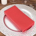 20 Pack Linen - Like Paper 8.5"x4" Napkins Burgundy - Highly Absorbent & Disposable Airlaid Guest Towels - Bell Racket Store