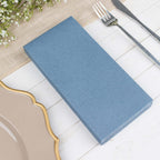 20 Pack Linen - Like Paper 8.5"x4" Napkins Dusty Blue - Highly Absorbent & Disposable Airlaid Guest Towels - Bell Racket Store
