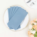 20 Pack Linen - Like Paper 8.5"x4" Napkins Dusty Blue - Highly Absorbent & Disposable Airlaid Guest Towels - Bell Racket Store