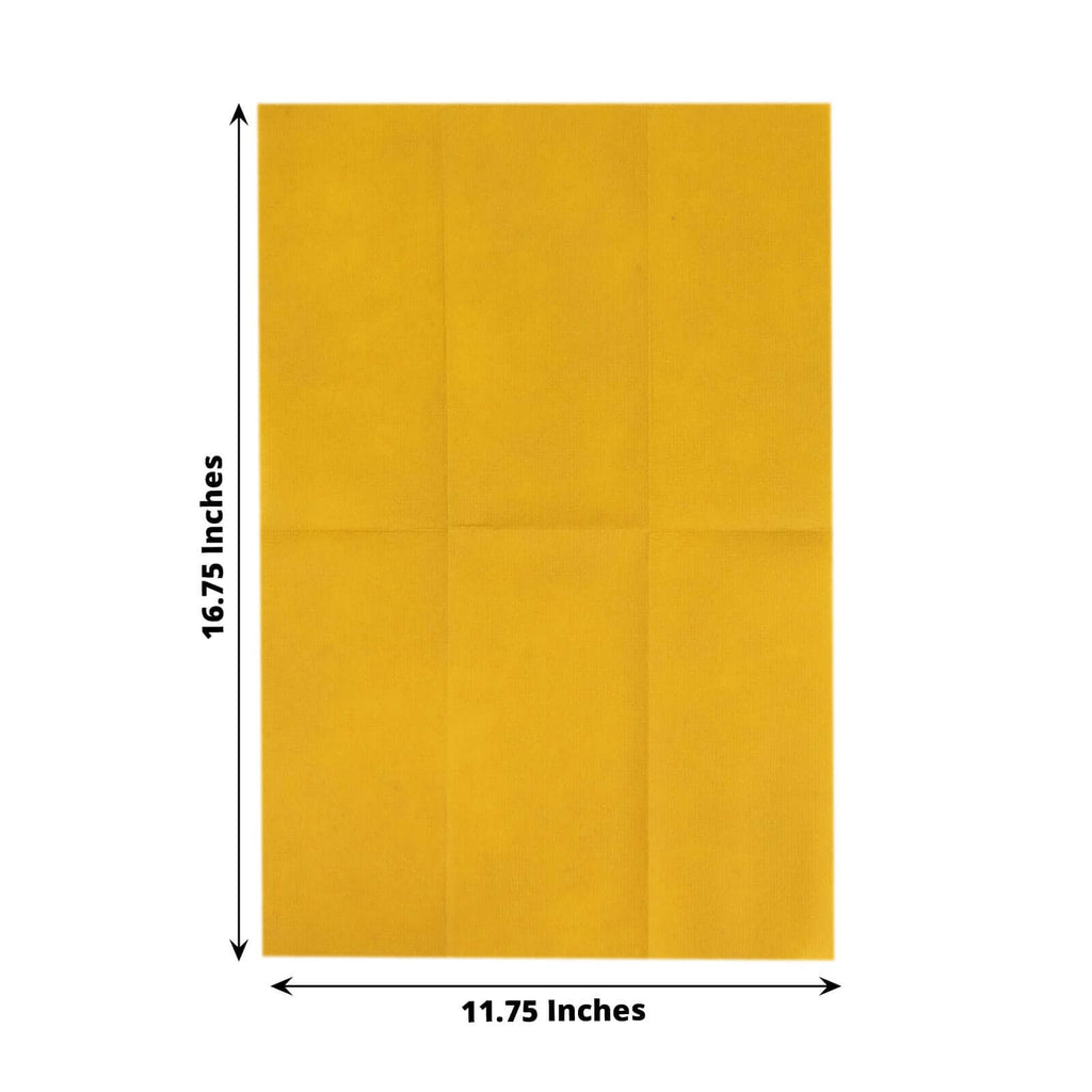 20 Pack Linen - Like Paper 8.5"x4" Napkins Gold - Highly Absorbent & Disposable Airlaid Guest Towels for Special Occasions - Bell Racket Store