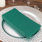 20 Pack Linen - Like Paper 8.5"x4" Napkins Hunter Emerald Green - Highly Absorbent & Disposable Airlaid Guest Towels - Bell Racket Store