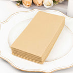 20 Pack Linen - Like Paper 8.5"x4" Napkins Natural - Highly Absorbent & Disposable Airlaid Guest Towels - Bell Racket Store
