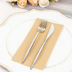 20 Pack Linen - Like Paper 8.5"x4" Napkins Natural - Highly Absorbent & Disposable Airlaid Guest Towels - Bell Racket Store