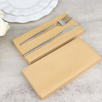 20 Pack Linen - Like Paper 8.5"x4" Napkins Natural - Highly Absorbent & Disposable Airlaid Guest Towels - Bell Racket Store