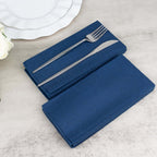 20 Pack Linen - Like Paper 8.5"x4" Napkins Navy Blue - Highly Absorbent & Disposable Airlaid Guest Towels - Bell Racket Store