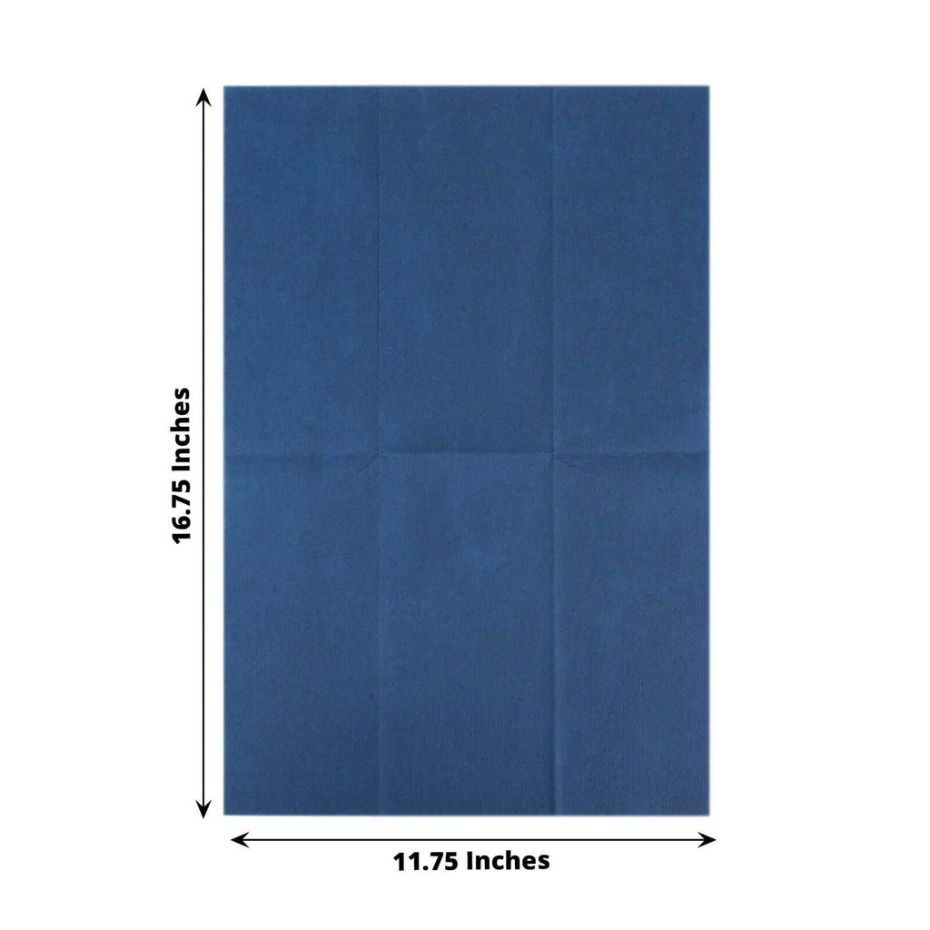20 Pack Linen - Like Paper 8.5"x4" Napkins Navy Blue - Highly Absorbent & Disposable Airlaid Guest Towels - Bell Racket Store