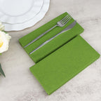 20 Pack Linen - Like Paper 8.5"x4" Napkins Olive Green - Highly Absorbent & Disposable Airlaid Guest Towels - Bell Racket Store