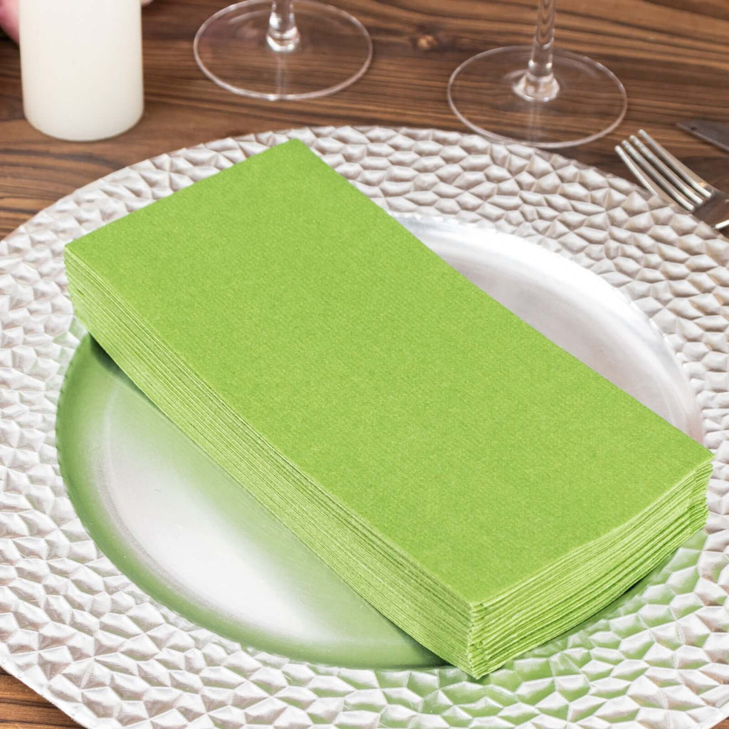 20 Pack Linen - Like Paper 8.5"x4" Napkins Olive Green - Highly Absorbent & Disposable Airlaid Guest Towels - Bell Racket Store