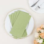 20 Pack Linen - Like Paper 8.5"x4" Napkins Sage Green - Highly Absorbent & Disposable Airlaid Guest Towels - Bell Racket Store