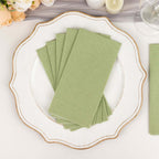 20 Pack Linen - Like Paper 8.5"x4" Napkins Sage Green - Highly Absorbent & Disposable Airlaid Guest Towels - Bell Racket Store