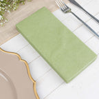 20 Pack Linen - Like Paper 8.5"x4" Napkins Sage Green - Highly Absorbent & Disposable Airlaid Guest Towels - Bell Racket Store