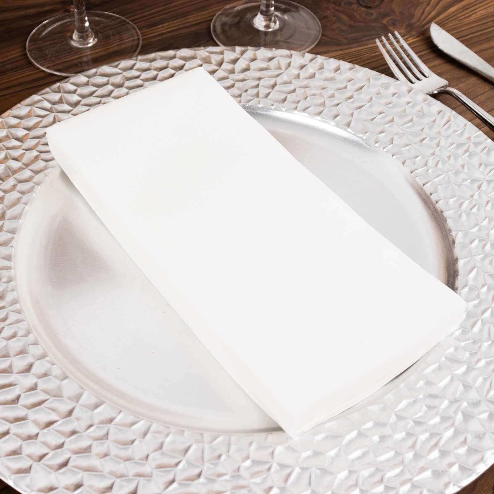 20 Pack Linen - Like Paper 8.5"x4" Napkins White - Highly Absorbent & Disposable Airlaid Guest Towels for Special Occasions - Bell Racket Store