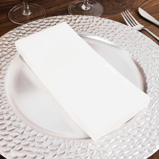 20 Pack Linen - Like Paper 8.5"x4" Napkins White - Highly Absorbent & Disposable Airlaid Guest Towels for Special Occasions - Bell Racket Store