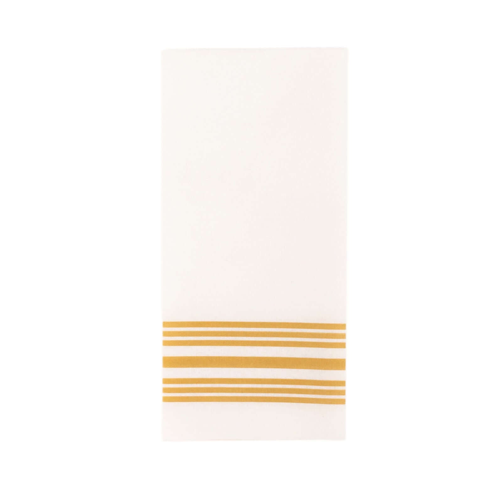 20 Pack Linen - Like Paper 8"x4" Napkins White With Gold Lines - Soft Hygienic Airlaid Guest Towels - Bell Racket Store