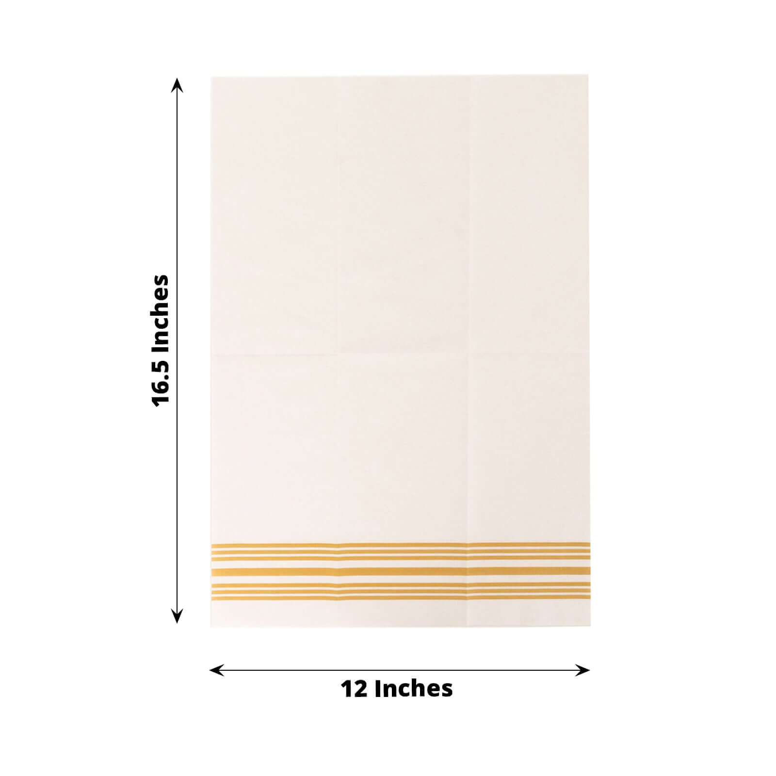 20 Pack Linen - Like Paper 8"x4" Napkins White With Gold Lines - Soft Hygienic Airlaid Guest Towels - Bell Racket Store