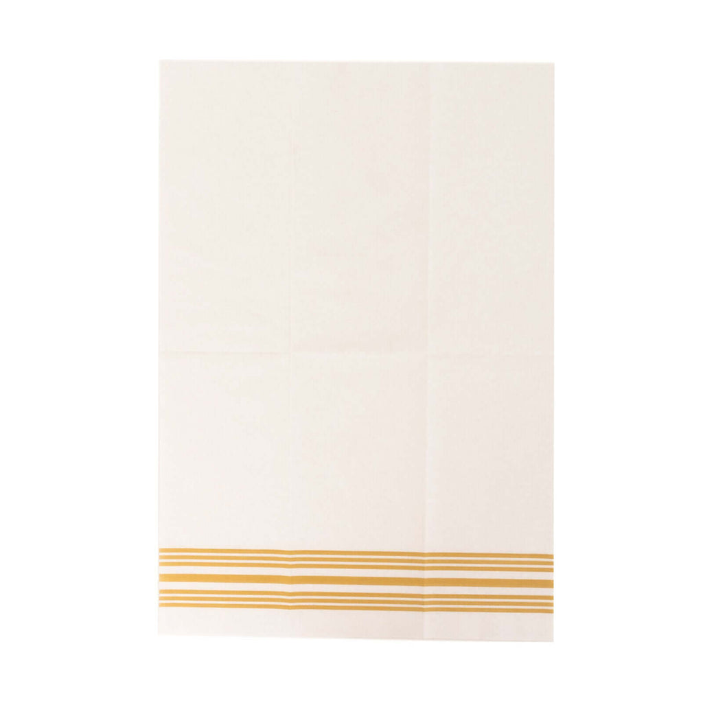 20 Pack Linen - Like Paper 8"x4" Napkins White With Gold Lines - Soft Hygienic Airlaid Guest Towels - Bell Racket Store