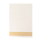 20 Pack Linen - Like Paper 8"x4" Napkins White With Gold Lines - Soft Hygienic Airlaid Guest Towels - Bell Racket Store